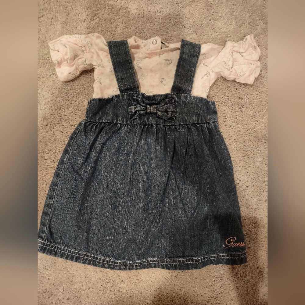 Jeans overalls and matching onses